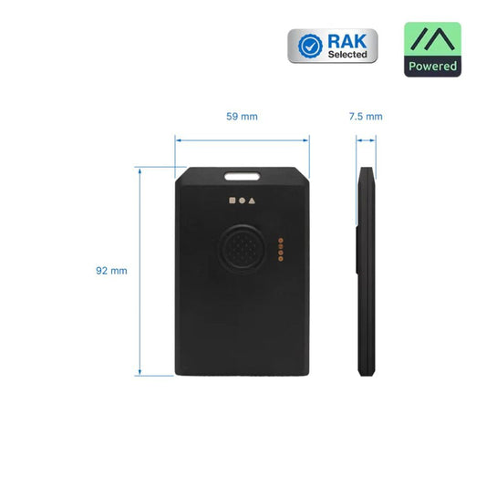 WisMesh Tag from RAKwireless & MOKOSmart, Meshtastic Compatible Card Sized Node, 868/915 MHz, IP66 Waterproof, LoRa Device, 1000mAh Battery