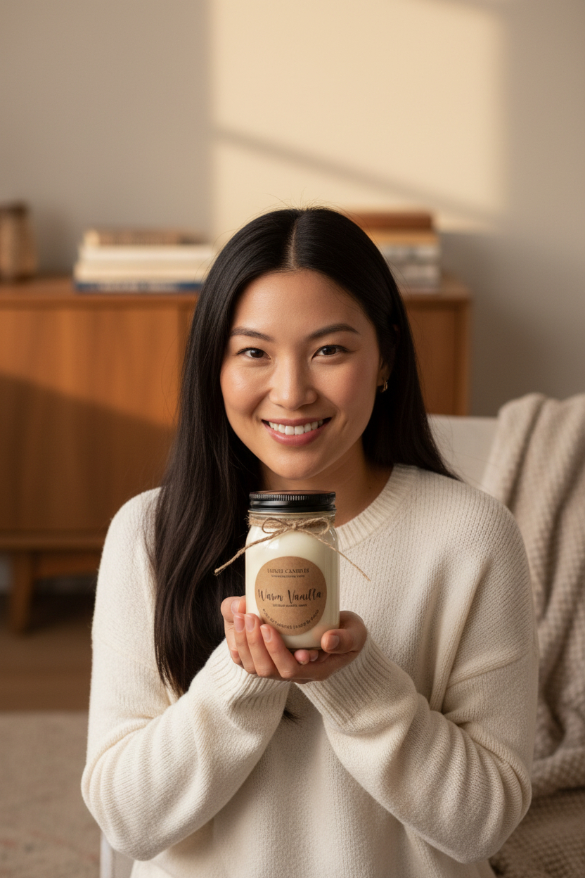 Warm Vanilla Candle | Organic Soy Candle